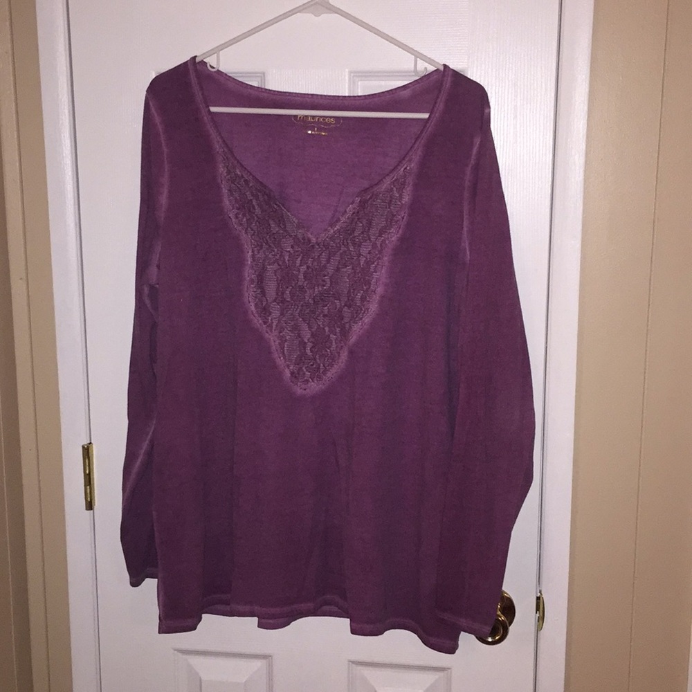 Maurice’s purple lace peasant top